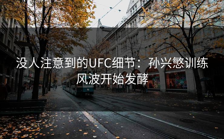 没人注意到的UFC细节：孙兴慜训练风波开始发酵