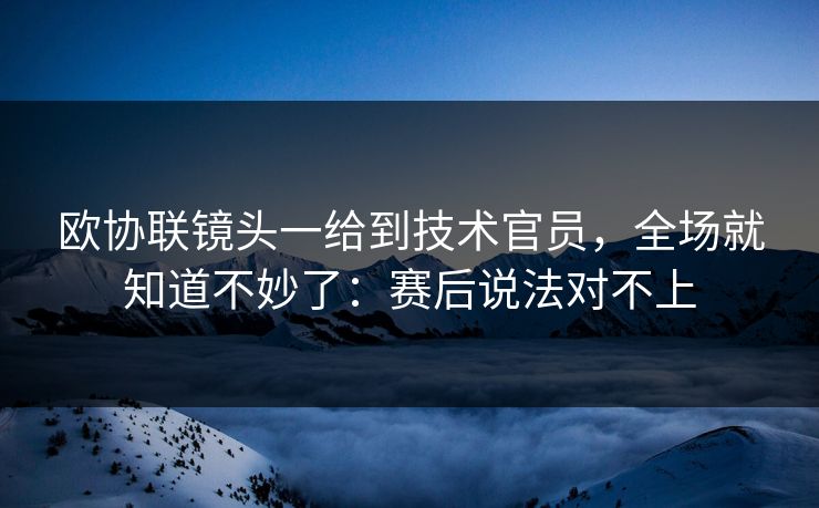 欧协联镜头一给到技术官员，全场就知道不妙了：赛后说法对不上